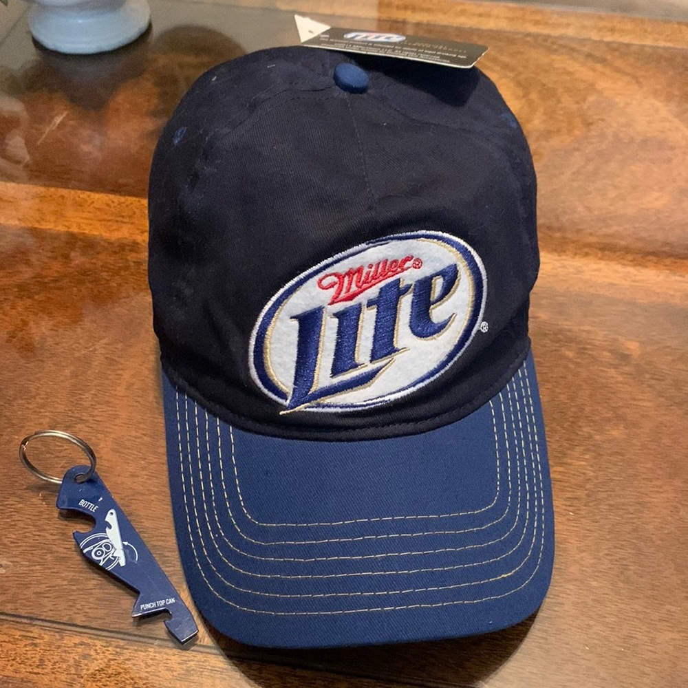 Miller Lite Beer 2014 New Hat Logo Keychain Bottle opener official Licensed Cap